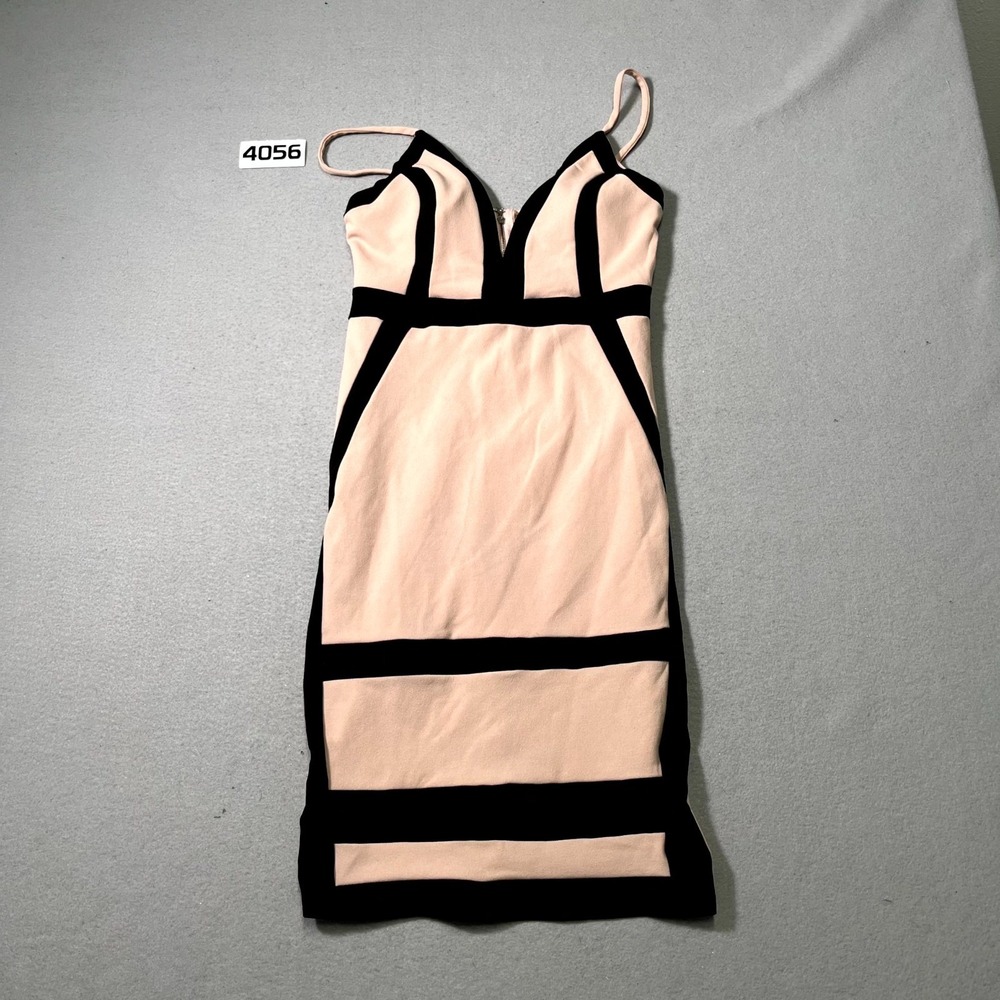 Privy Privately Privileged Bodycon Sheath Dress‎ Womens M Pink Black Colorblock